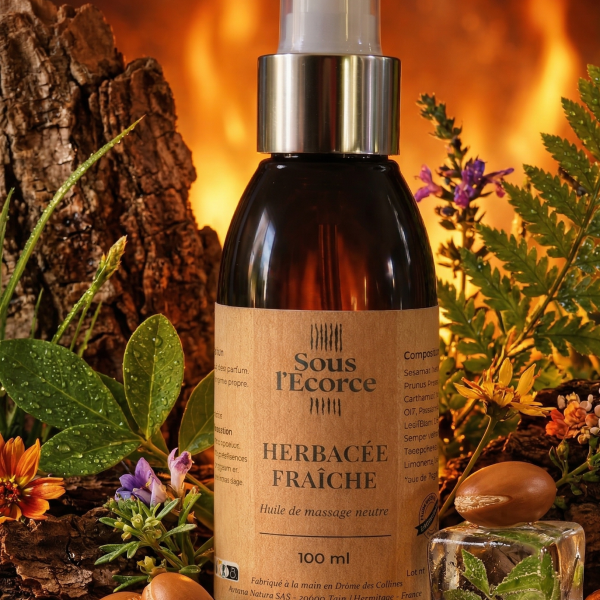 huile de massage aromatique Herbacée Fraîche