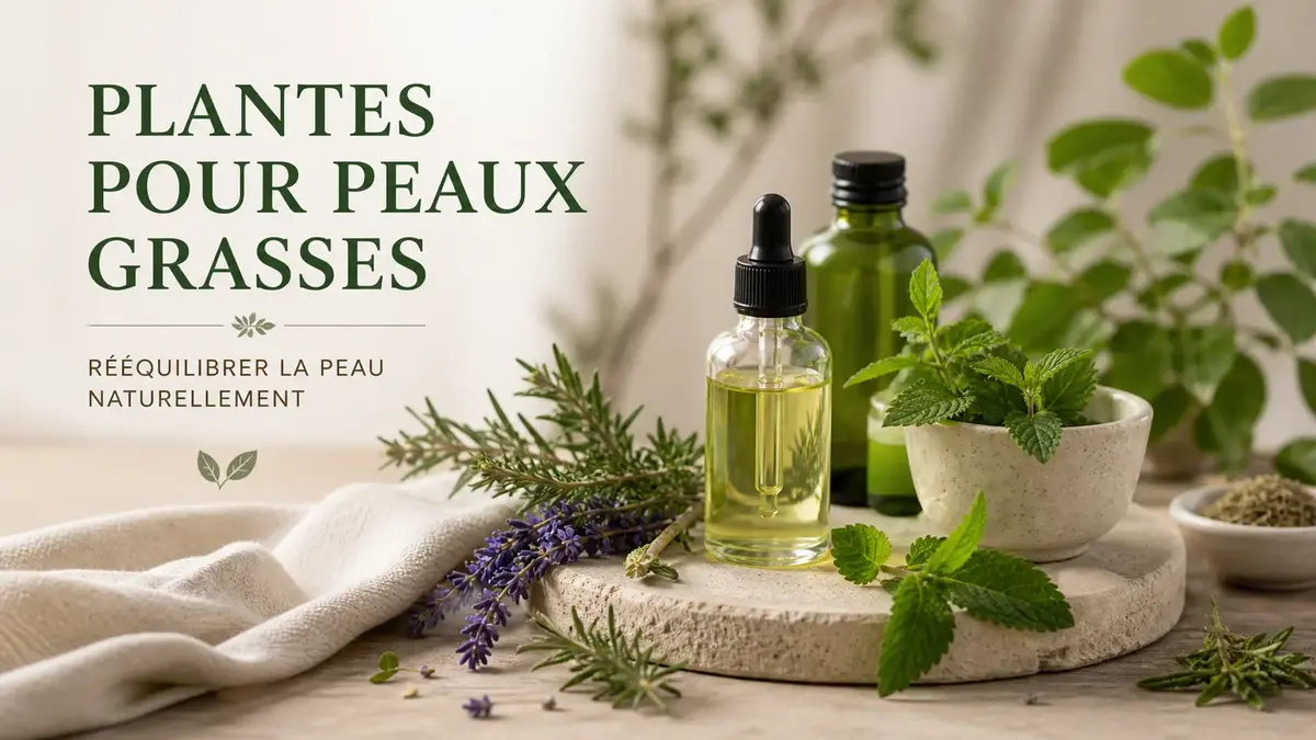 Meilleure plante pour peaux grasses avec ortie, romarin, lavande et soins naturels pour rééquilibrer la peau naturellement