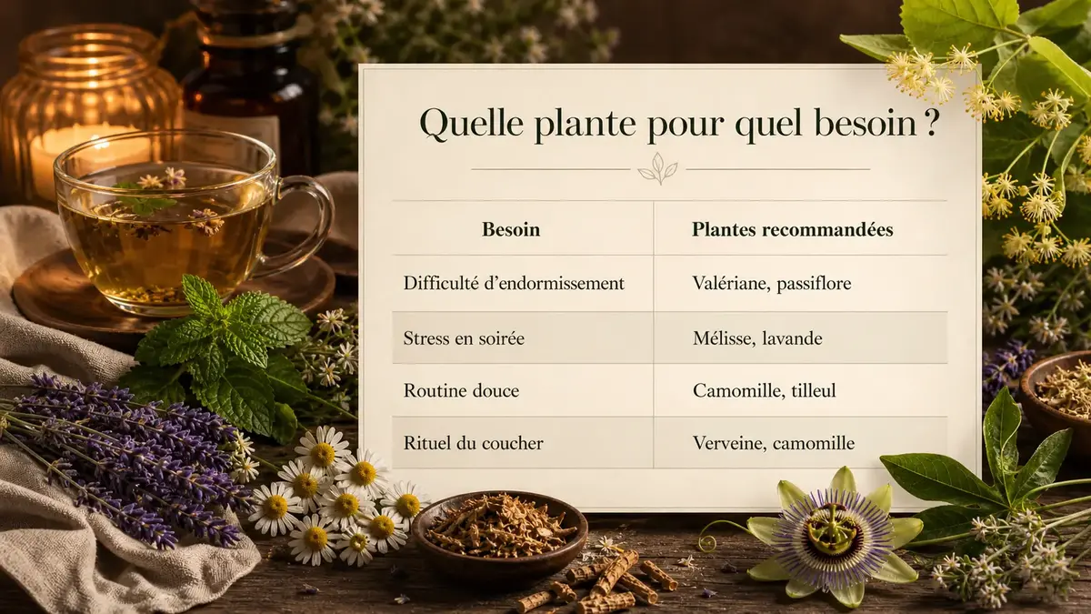Quelle plante pour dormir : valériane et passiflore pour l’endormissement, mélisse et lavande pour le stress du soir