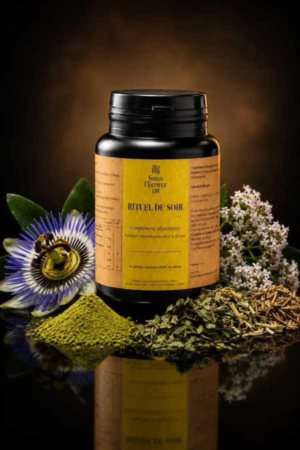 Complément alimentaire naturel pour dormir naturellement avec passiflore et plantes relaxantes
