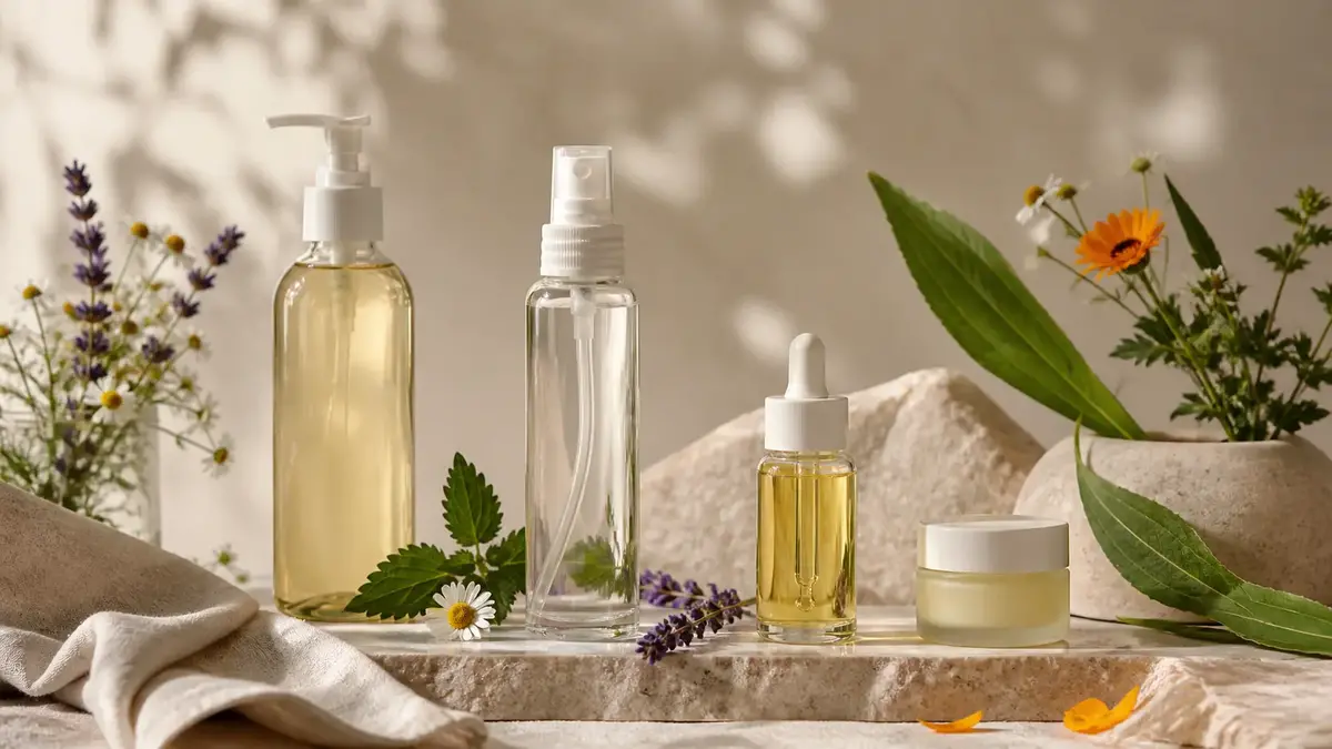 Routine naturelle pour peau mixte avec nettoyage doux hydrolat huile légère et soin ciblé