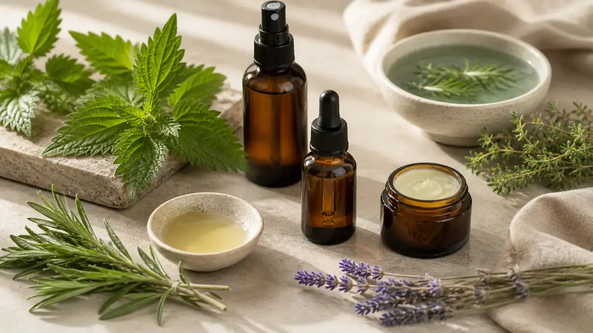 Routine naturelle pour peau grasse avec soin purifiant hydratation légère et plantes équilibrantes