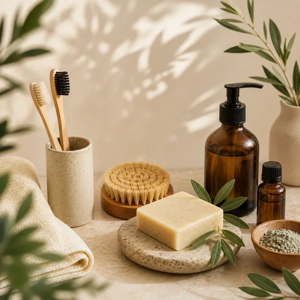 hygiène naturelle routine soins écologiques savon solide brosse bois dentifrice naturel salle de bain zéro déchet