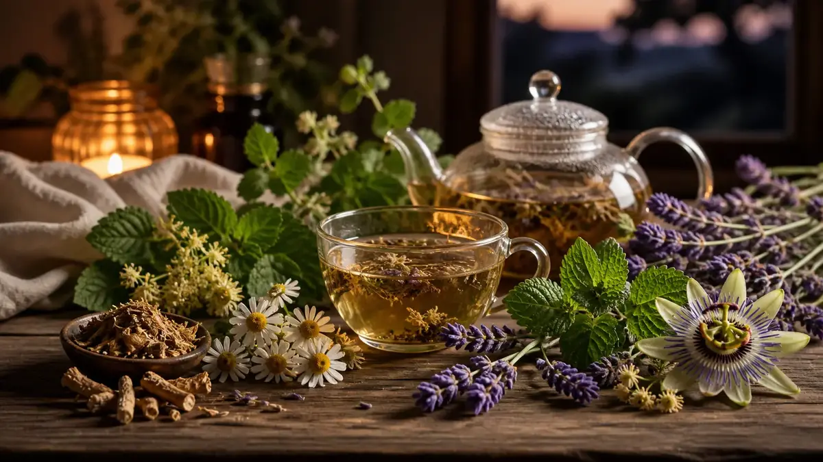 Plantes pour dormir : infusion naturelle avec lavande, camomille et mélisse pour favoriser l’endormissement